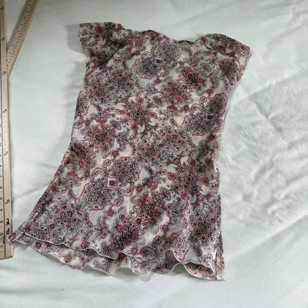 Y2K my michelle red paisley top size small - Picture 6 of 6